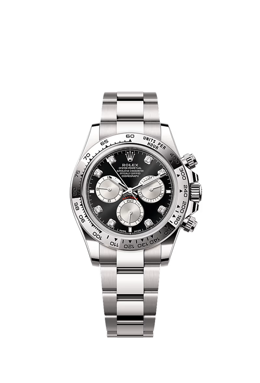 Men’s Rolex Cosmograph Daytona 126509 Black & Diamond Dial 18 kt White Gold Watch