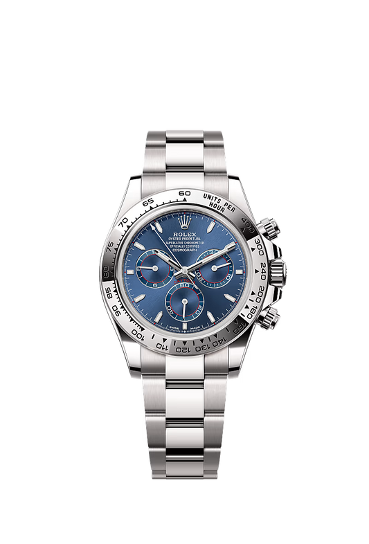 Men’s Rolex Cosmograph Daytona 126509 Bright Blue Dial 18 kt White Gold Watch