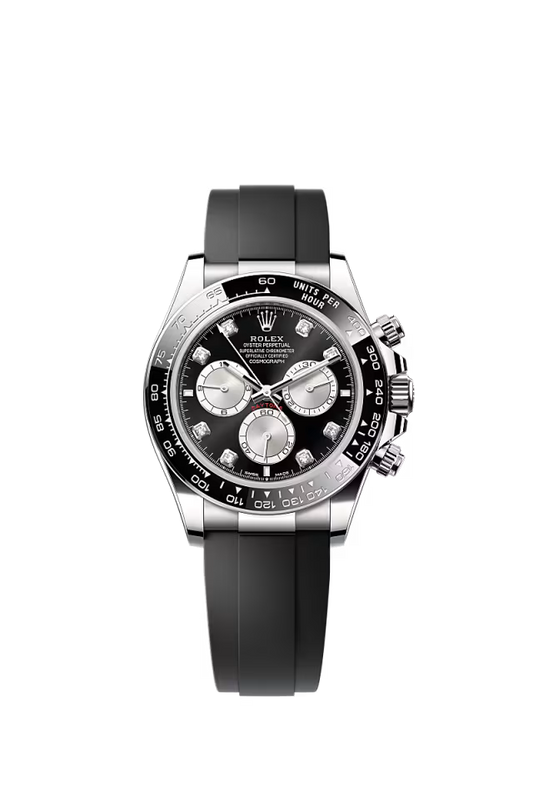 Men’s Rolex Cosmograph Daytona 126519LN – Bright Black & Steel Dial with Diamonds, White Gold
