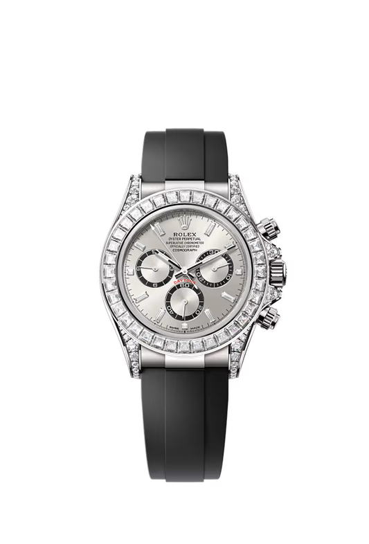 Men’s Rolex Cosmograph Daytona 126539TBR – Steel Dial with Bright Black Counter Rings and Diamonds, White Gold