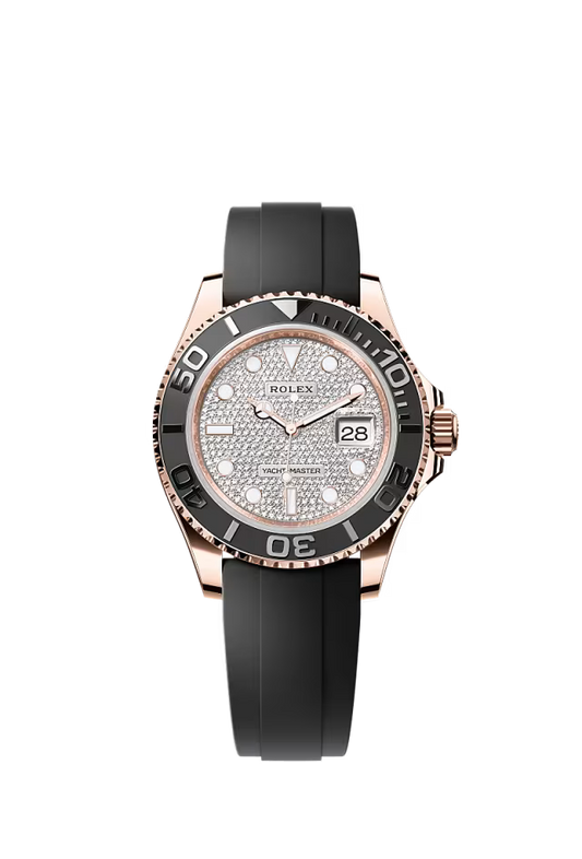 Men’s Rolex Yacht-Master 40 126655 Everose Gold Diamond-Paved Dial Oysterflex Automatic Watch