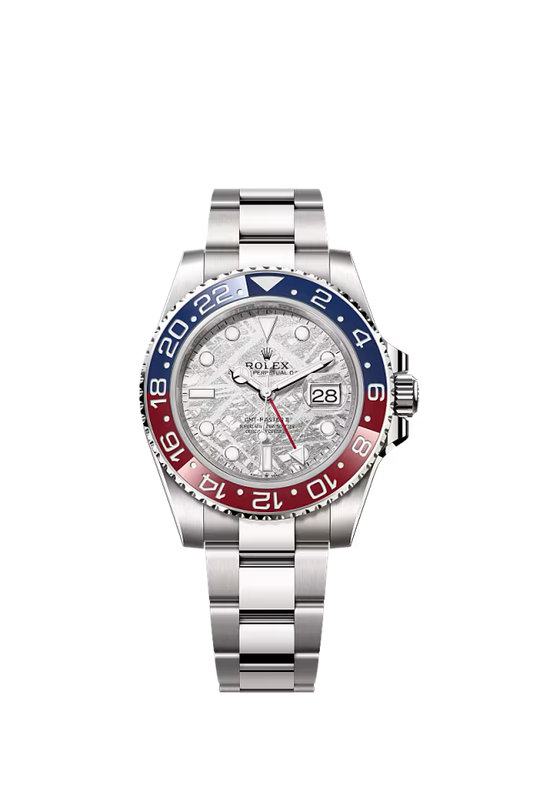 Men’s Rolex GMT-Master II 126719BLRO – 18K White Gold, Blue & Red Bezel, Meteorite Dial