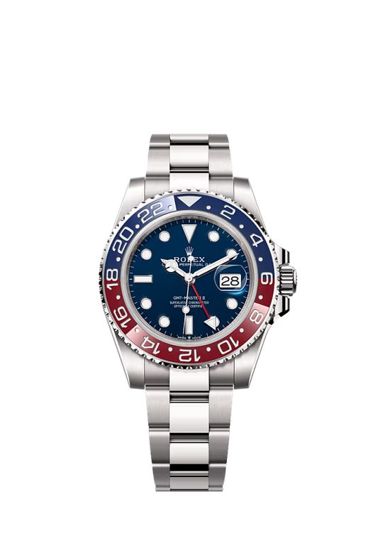 Men’s Rolex GMT-Master II 126719BLRO – 18K White Gold, Blue & Red Bezel, Midnight Blue Dial