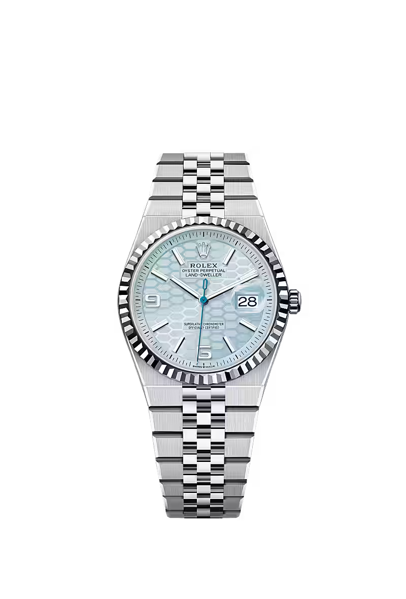 Men’s Rolex Land-Dweller 36 Ref. 127236 Platinum Automatic Watch - Zeuskicks