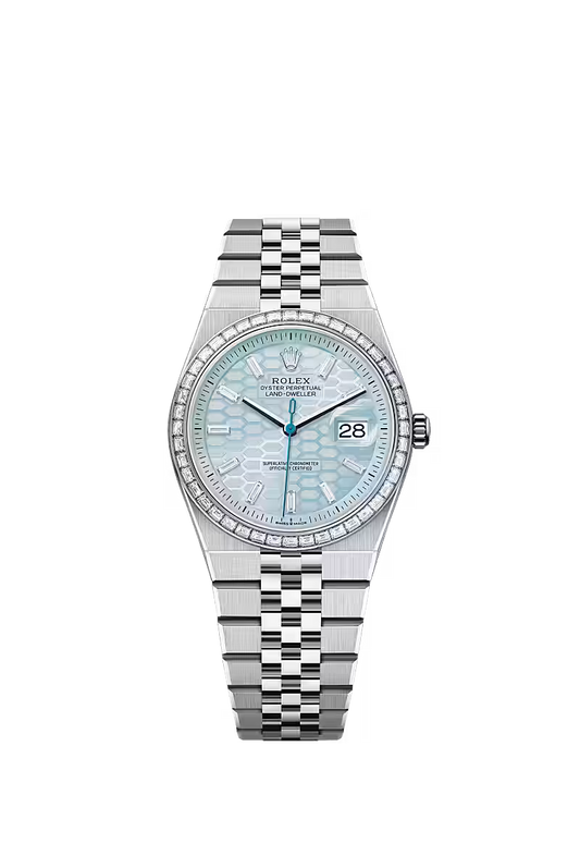 Men’s Rolex Land-Dweller 36 Ref. 127286TBR Platinum & Diamond Automatic Watch - Zeuskicks