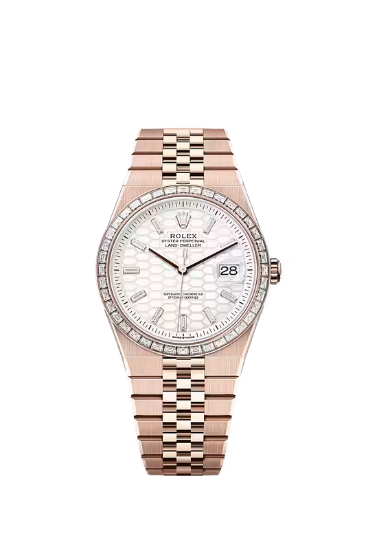 Men’s Rolex Land-Dweller 40 Ref. 127385TBR Everose Gold & Diamond Automatic Watch - Zeuskicks