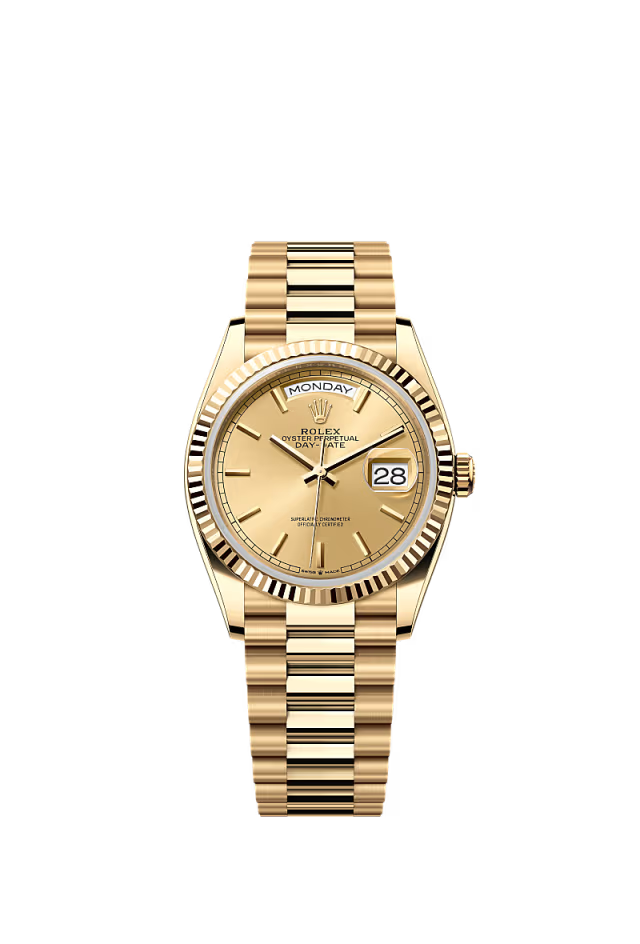 Men’s Rolex Day-Date 36 Ref. 128238 Yellow Gold Automatic Watch - Zeuskicks