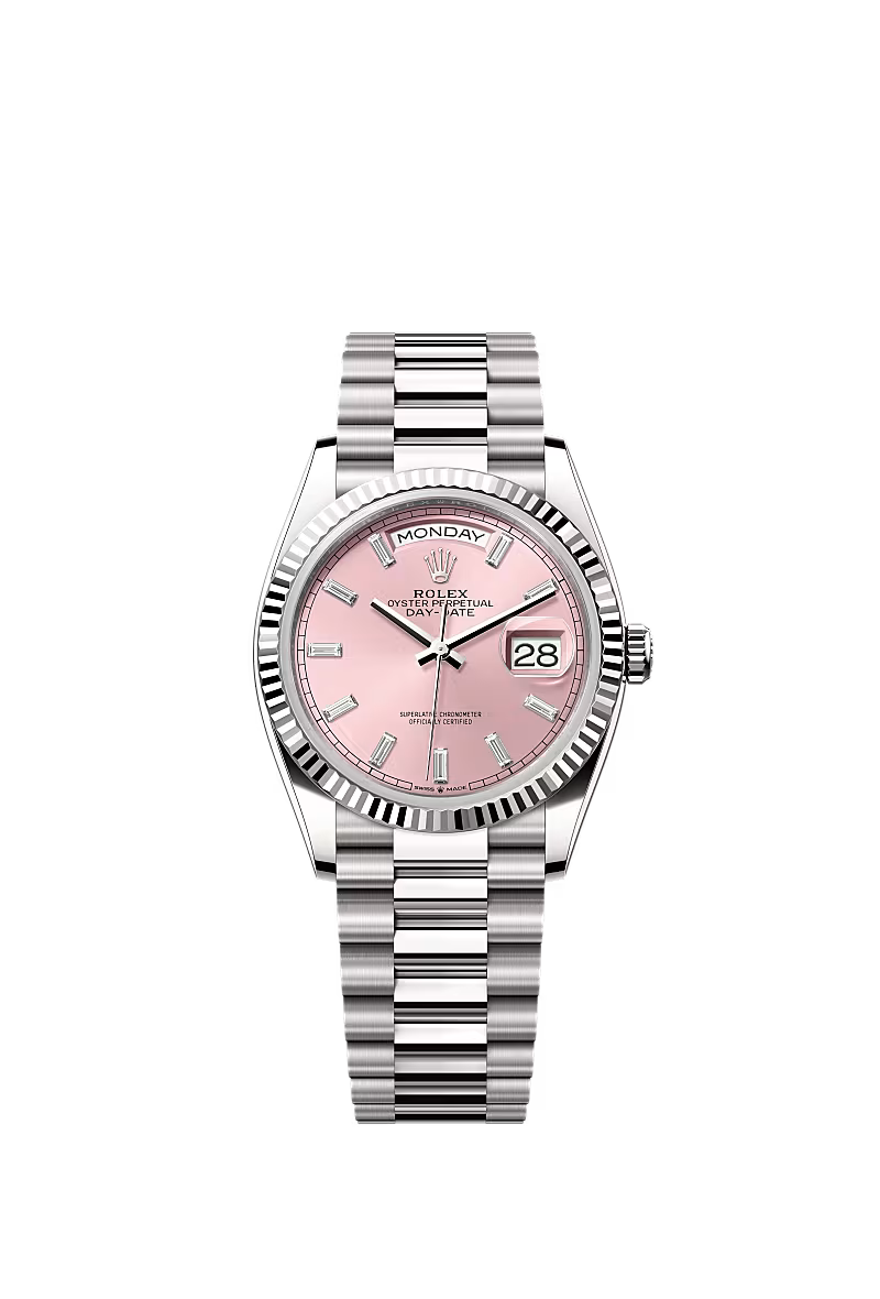 Men’s Rolex Day-Date 36 Ref. 128239 White Gold & Pink Diamond Dial Watch