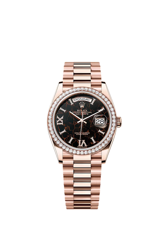 Men’s Rolex Day-Date 36 128345RBR Automatic Watch – Everose Gold & Diamonds - Zeuskicks