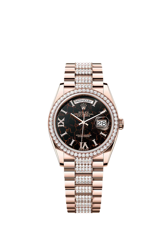 Men’s Rolex Day-Date 36 Everose Gold Diamond Watch – Eisenkiesel Dial - Zeuskicks