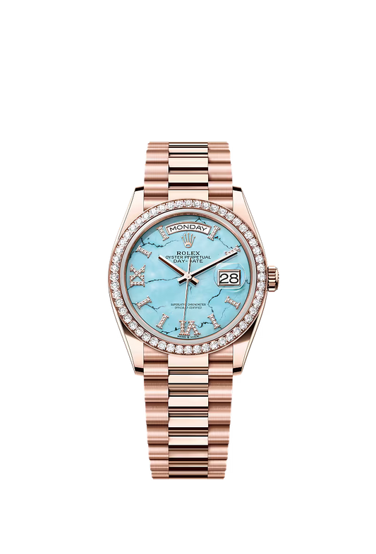 Men’s Rolex Day-Date 36 128345RBR Automatic Watch – Everose Gold & Diamonds - Zeuskicks