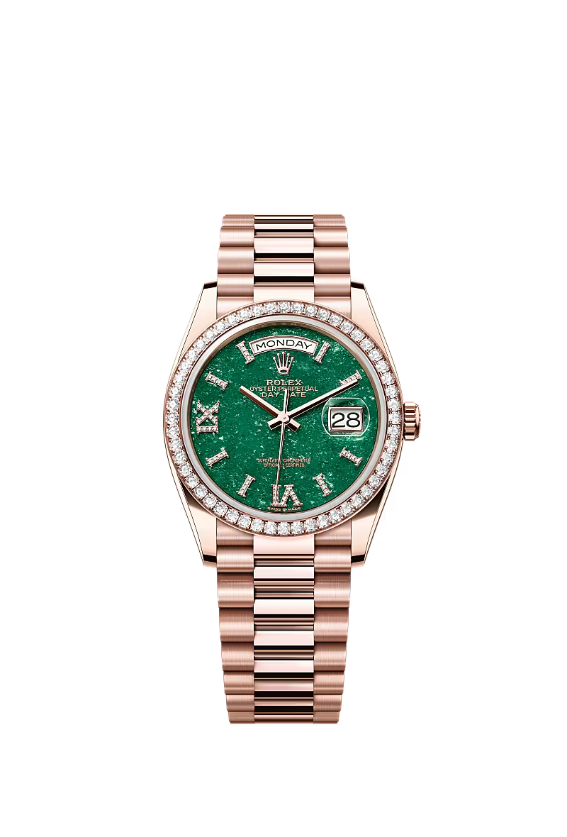 Men’s Rolex Day-Date 36 128345RBR Automatic Watch – Everose Gold & Diamonds - Zeuskicks