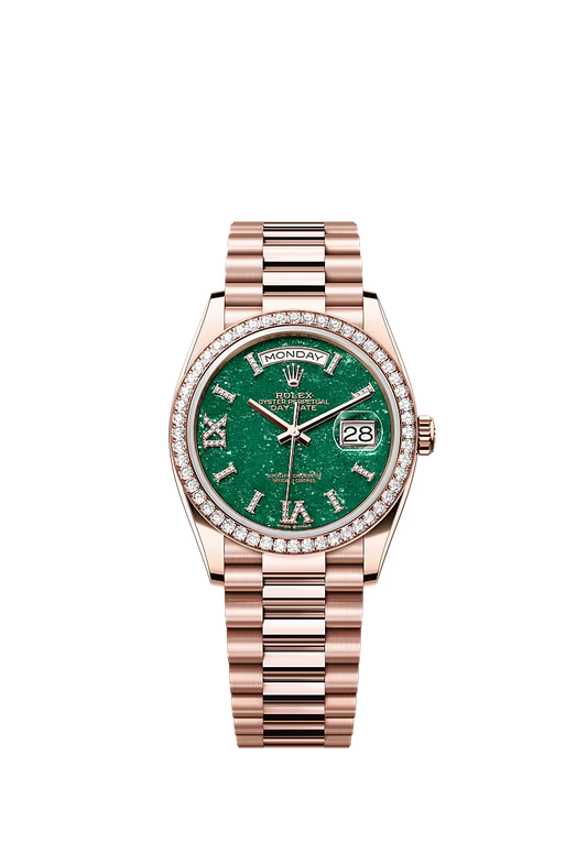 Men’s Rolex Day-Date 36 128345RBR Automatic Watch – Everose Gold & Diamonds - Zeuskicks