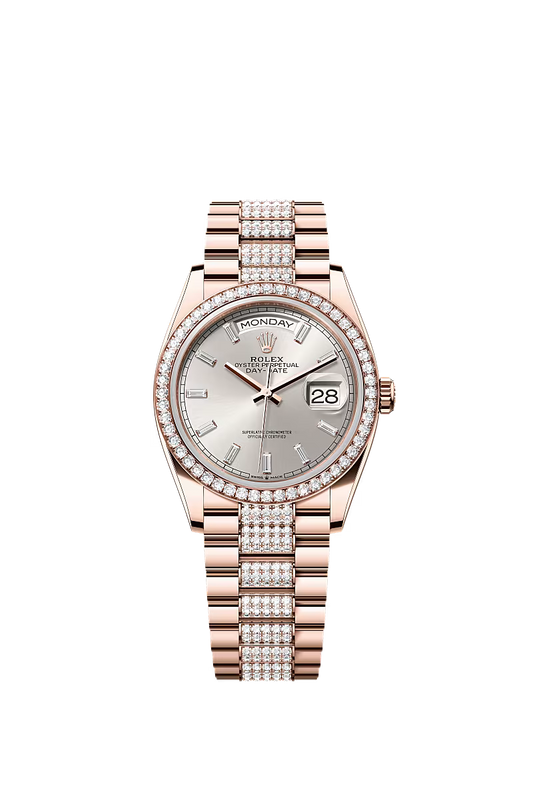 Men’s Rolex Day-Date 36 Everose Gold & Diamond Watch – Reference 128345RBR - Zeuskicks