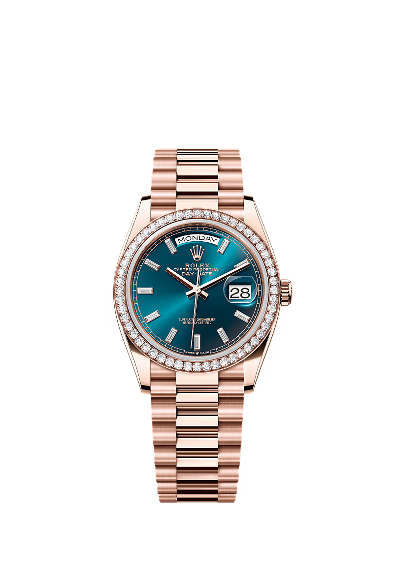 Men’s Rolex Day-Date 36 Oyster 36 mm Blue-Green Dial with Diamond Accents - Zeuskicks