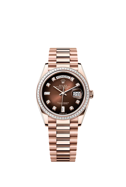Rolex Day-Date 36 128395TBR Everose Gold Brown Ombre Dial - Zeuskicks