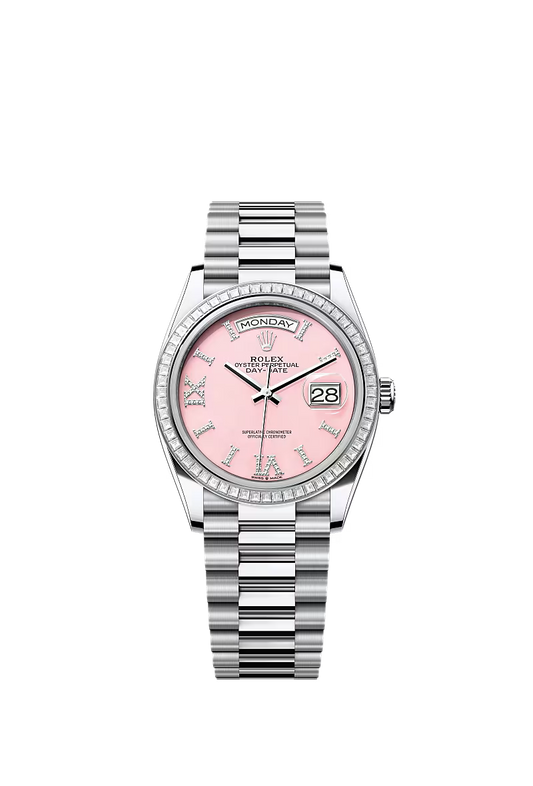 Men’s Rolex Day-Date 36 128396TBR Automatic Watch – Platinum & Diamonds - Zeuskicks