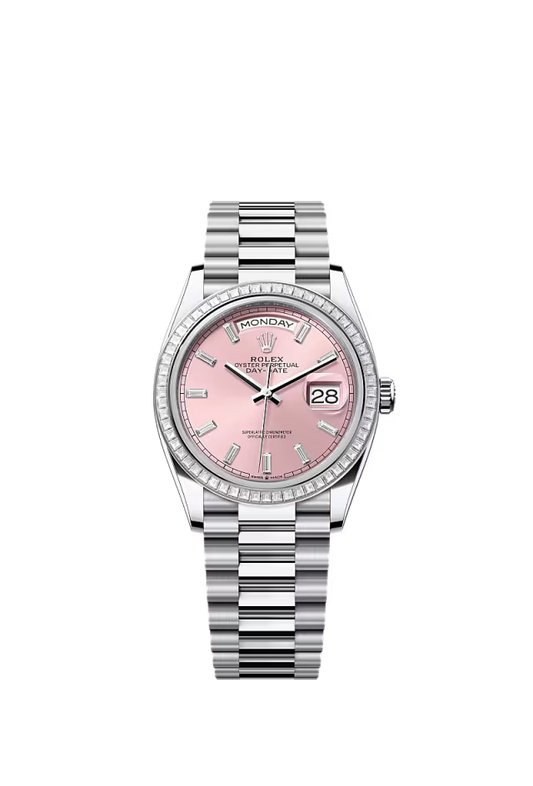 Men’s Rolex Day-Date 36 128396TBR Automatic Watch – Platinum & Diamonds - Zeuskicks