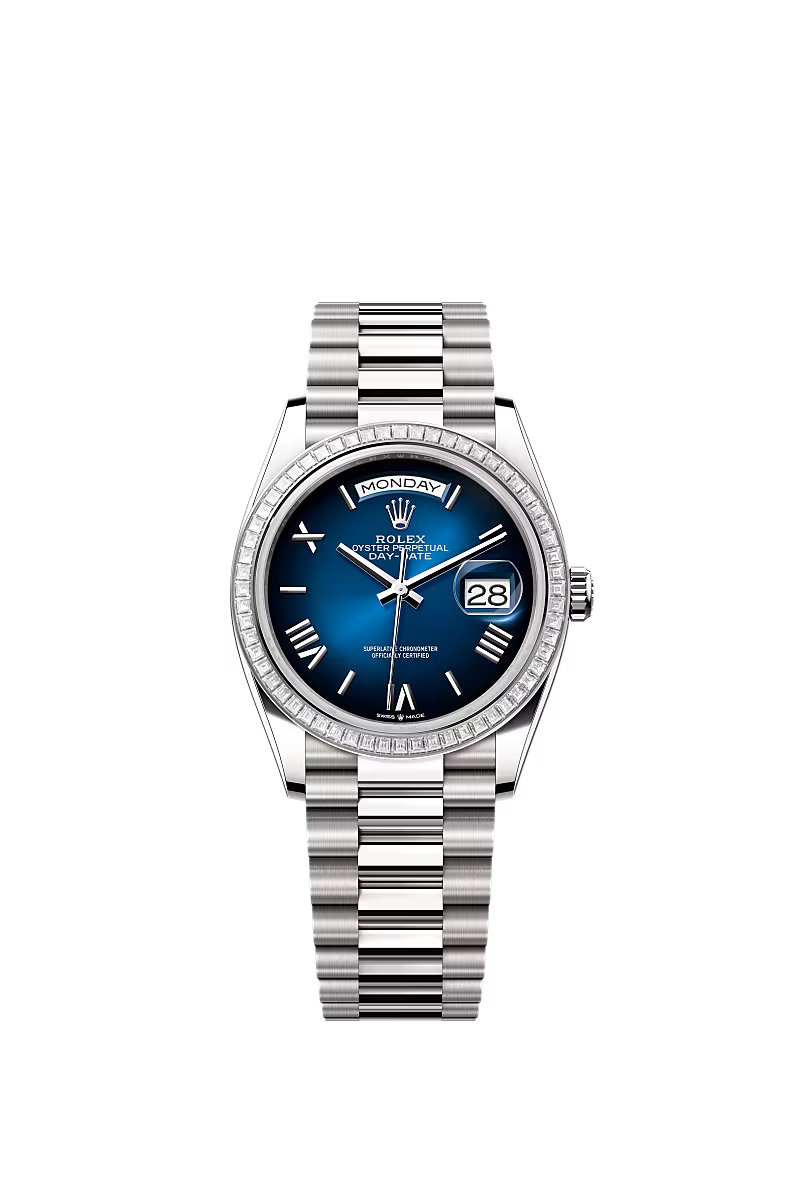 Men’s Rolex Day-Date 36 128399TBR Blue Ombré Diamond Dial - Zeuskicks