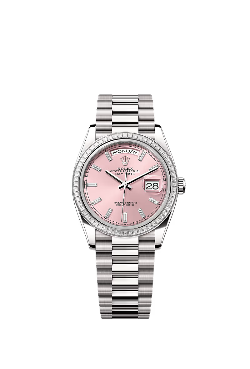 Men’s Rolex Day-Date 36 128399TBR Automatic White Gold Diamond Watch - Zeuskicks