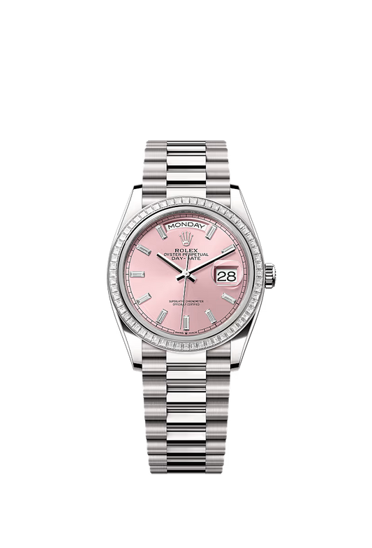 Men’s Rolex Day-Date 36 128399TBR Automatic White Gold Diamond Watch - Zeuskicks