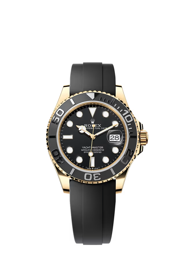 Men’s Rolex Yacht-Master 42 226658 Black Dial Yellow Gold Oysterflex Automatic Watch