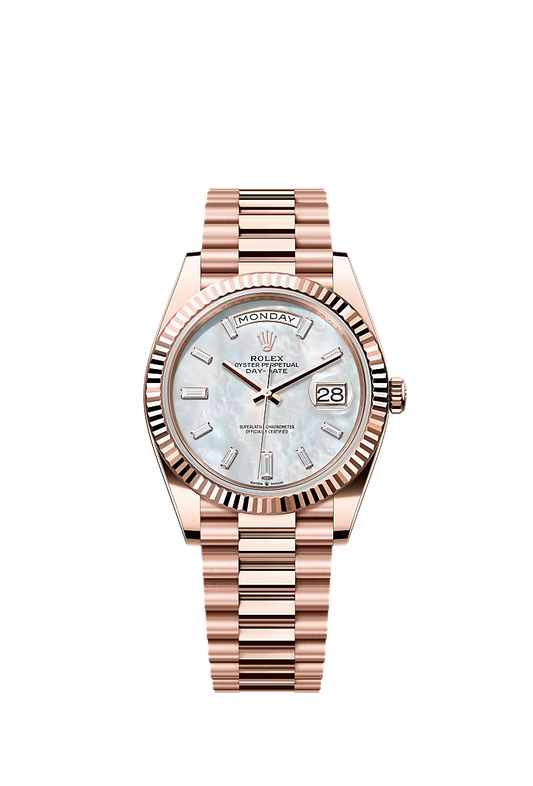 Men’s Rolex Day-Date 40 Oyster 40 mm White Mother-of-Pearl Diamond Dial - Zeuskicks