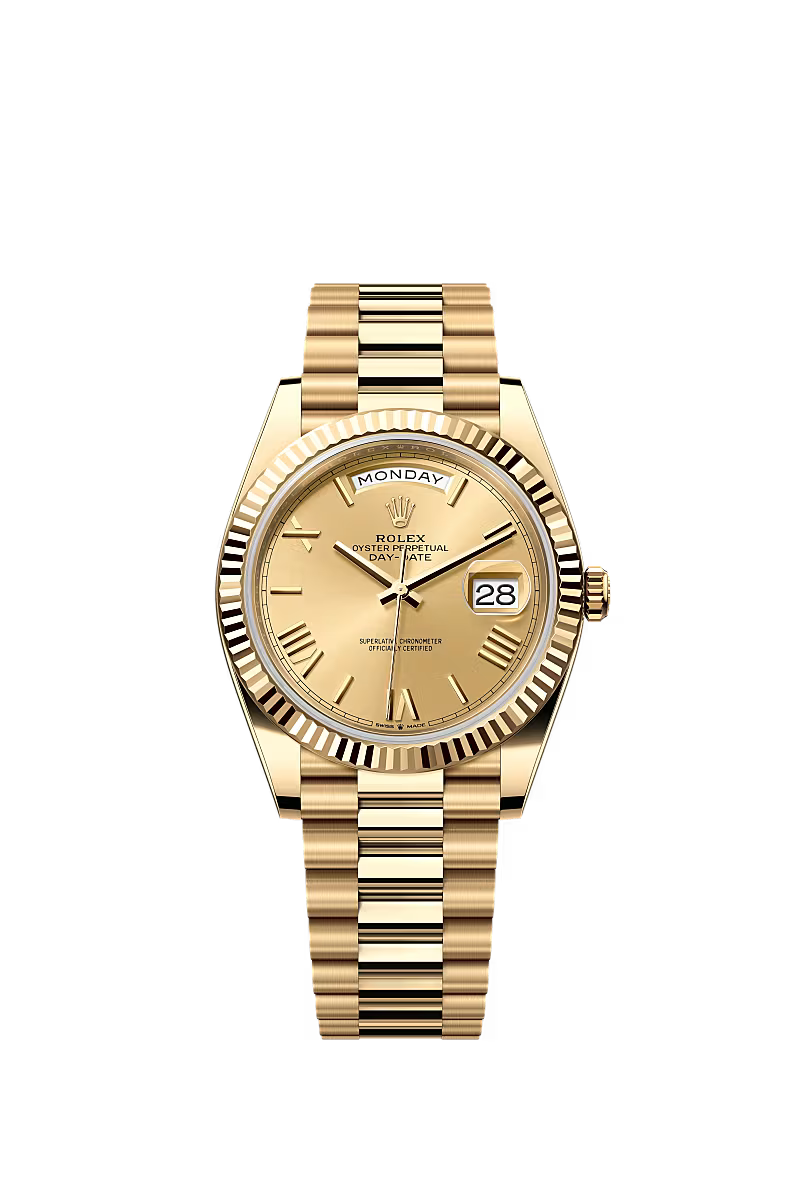 Men’s Rolex Day-Date 40 Ref. 228238 Yellow Gold Automatic Watch – Champagne Dial - Zeuskicks