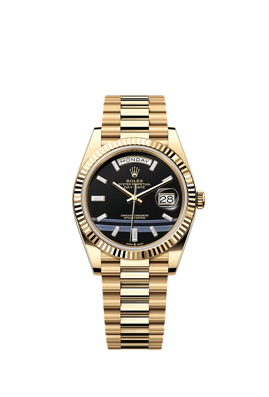 Men’s Rolex Day-Date 40 Ref. 228238 Yellow Gold Automatic Watch – Onyx Diamond Dial - Zeuskicks