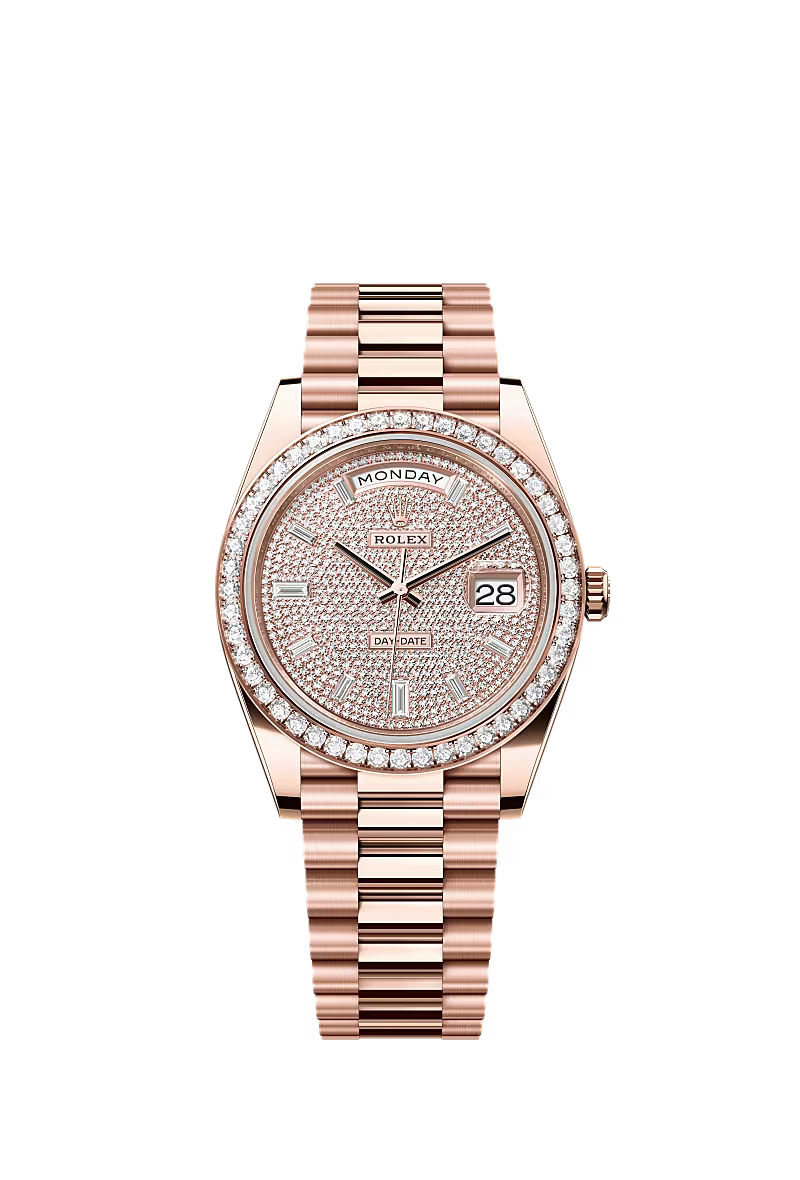 Men’s Rolex Day-Date 40 228345RBR Automatic Watch – Everose Gold & Diamonds - Zeuskicks