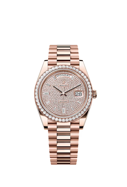 Men’s Rolex Day-Date 40 228345RBR Automatic Watch – Everose Gold & Diamonds - Zeuskicks