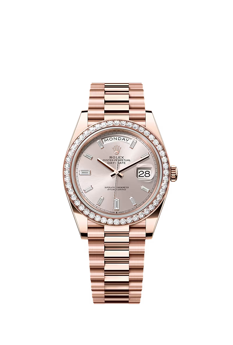 Men’s Rolex Day-Date 40 228345RBR Automatic Watch – Everose Gold & Diamonds - Zeuskicks