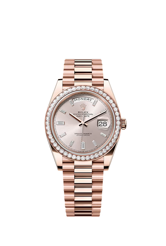 Men’s Rolex Day-Date 40 228345RBR Automatic Watch – Everose Gold & Diamonds - Zeuskicks
