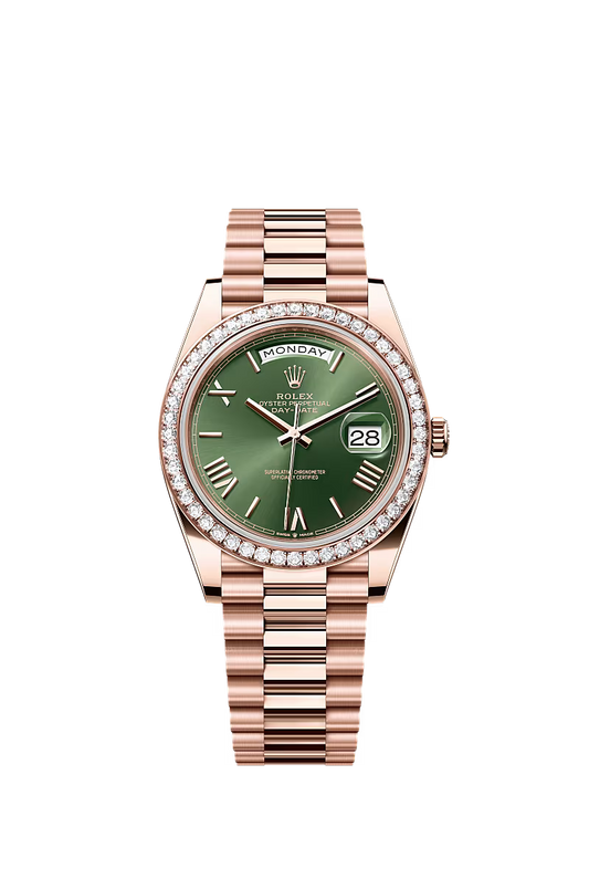 Men’s Rolex Day-Date 40 228345RBR Automatic Watch – Everose Gold & Diamonds - Zeuskicks