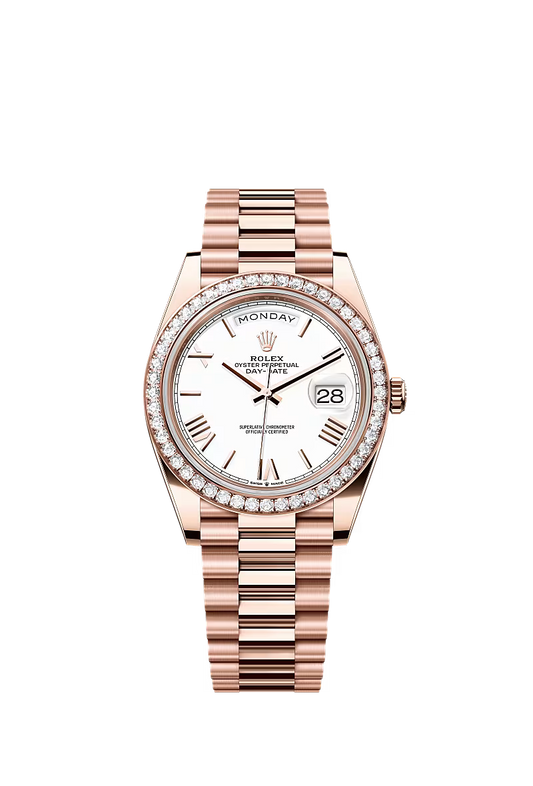 Men’s Rolex Day-Date 40 228345RBR Automatic Watch – Everose Gold & Diamonds - Zeuskicks