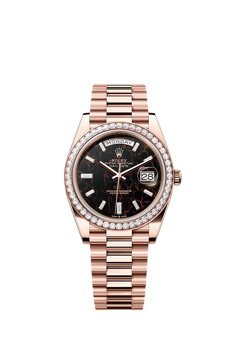 Men’s Rolex Day-Date 40 228345RBR Automatic Watch – Everose Gold & Diamonds - Zeuskicks