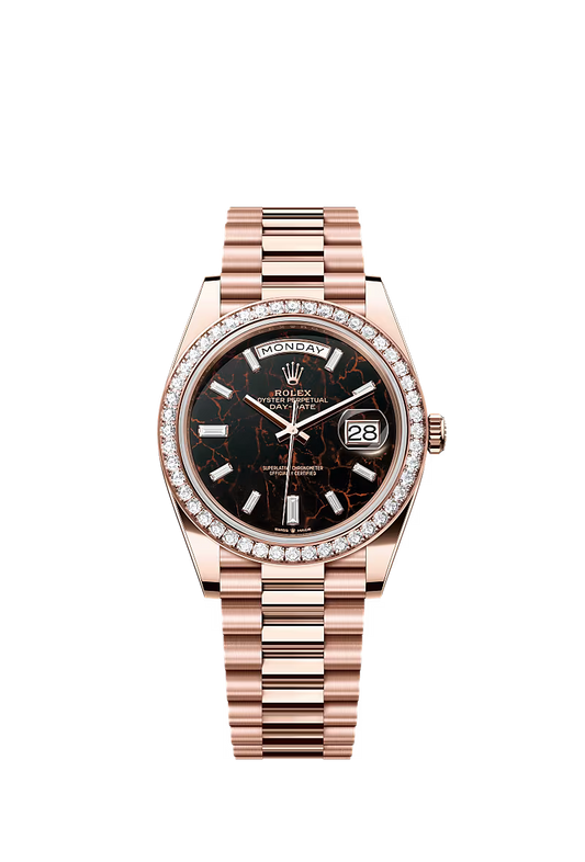 Men’s Rolex Day-Date 40 228345RBR Automatic Watch – Everose Gold & Diamonds - Zeuskicks