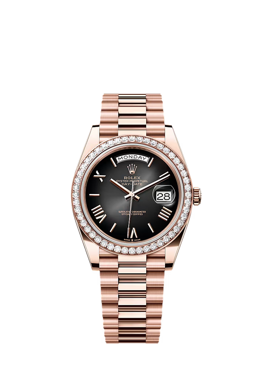 Men’s Rolex Day-Date 40 228345RBR Automatic Watch – Everose Gold & Diamonds - Zeuskicks