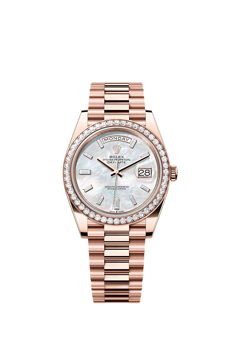 Men’s Rolex Day-Date 40 228345RBR Automatic Watch – Everose Gold & Diamonds - Zeuskicks