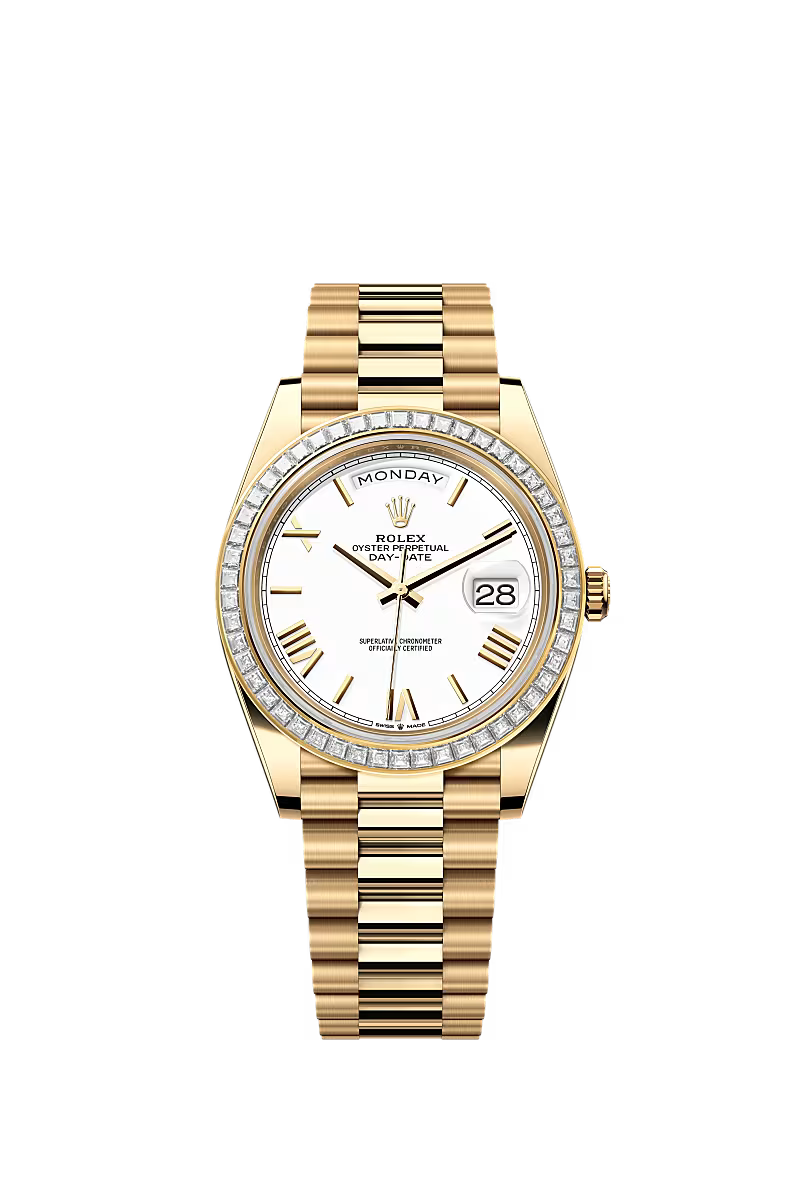 Men’s Rolex Day-Date 40 18K Yellow Gold & Diamond Watch – Reference 228398TBR - Zeuskicks