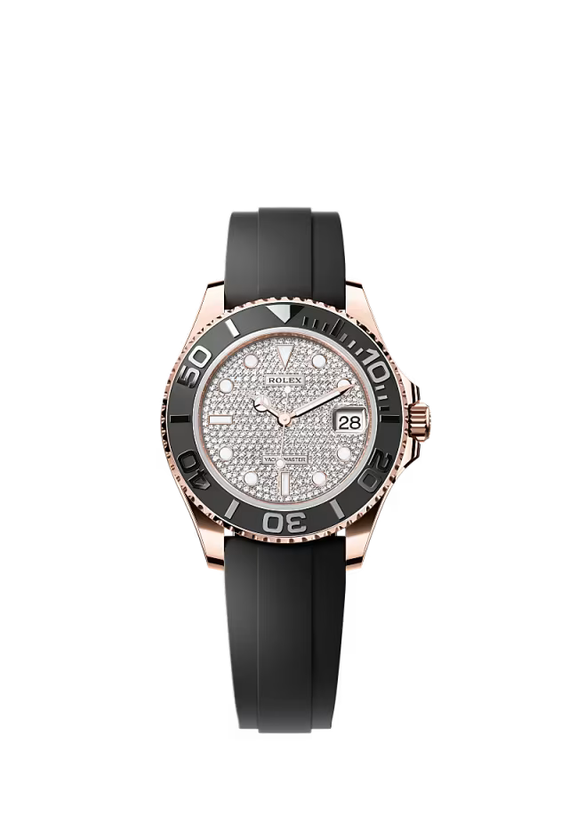 Men’s Rolex Yacht-Master 37 268655 Everose Gold Diamond-Paved Dial Automatic Watch