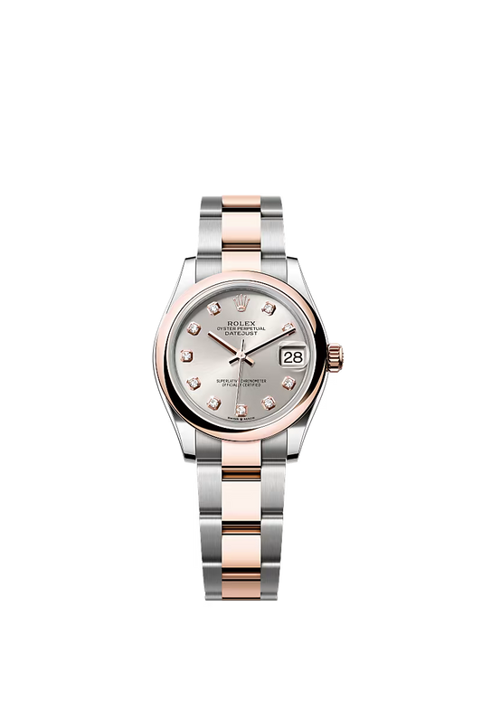 Women’s Datejust 31 Ref. 278241 – Everose Rolesor, Silver Diamond Dial, Oyster Bracelet