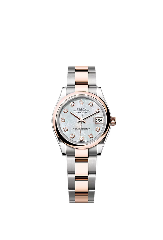 Women’s Datejust 31 Ref. 278241 – Everose Rolesor, White Mother-of-Pearl Diamond Dial, Oyster Bracelet