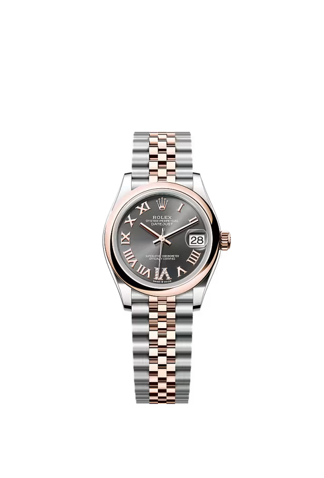 Women’s Rolex Datejust 31 278241 Oystersteel & Everose Gold Automatic Watch – Slate Diamond Dial