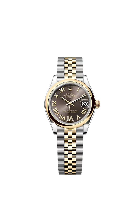 Women’s Rolex Datejust 31 Ref. 278243 – Yellow Rolesor, Dark Grey Diamond Dial, Jubilee Bracelet