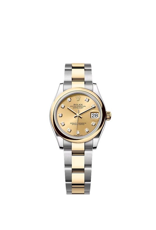 Women’s Rolex Datejust 31 Ref. 278243 – Yellow Rolesor, Champagne Diamond Dial, Oyster Bracelet