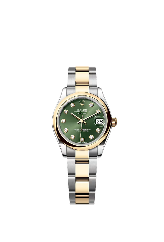 Women’s Rolex Datejust 31 Ref. 278243 – Yellow Rolesor, Olive Green Diamond Dial, Oyster Bracelet