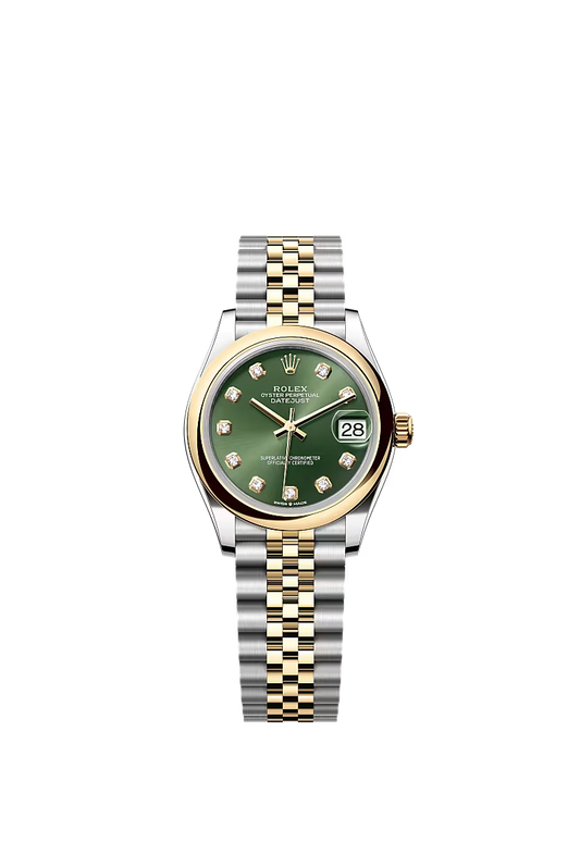 Women’s Rolex Datejust 31 Ref. 278243 – Yellow Rolesor, Olive Green Diamond Dial, Jubilee Bracelet