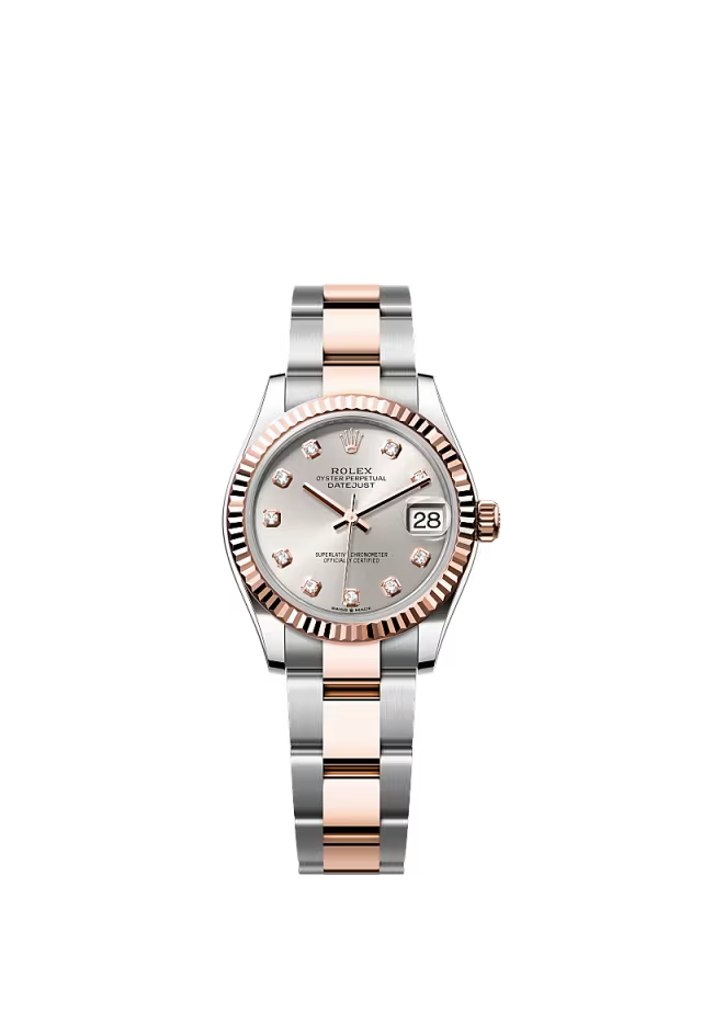 Women’s Rolex Datejust 31 278271 Oystersteel & Everose Gold Automatic Watch – Silver Dial with Diamonds