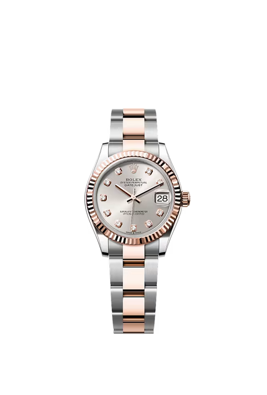 Women’s Rolex Datejust 31 278271 Oystersteel & Everose Gold Automatic Watch – Silver Dial with Diamonds